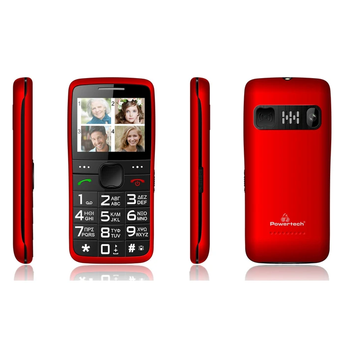 Κινητό Τηλέφωνο Powertech Sentry Eco PTM-25, SOS Call, με φακό, κόκκινο
