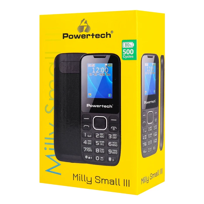POWERTECH Milly Small III κινητό τηλέφωνο 1.77", Dual SIM, χωρίς κάμερα, μαύρο