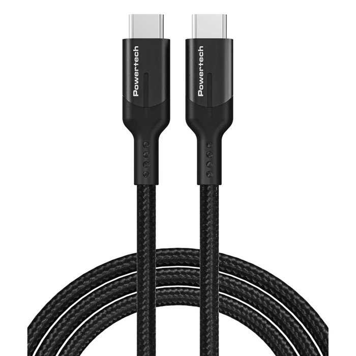Καλώδιo Τροφοδοσίας Powertech Type-C PTR-0135, PD 60W, 10Gbps, copper, 1m, μαύρο