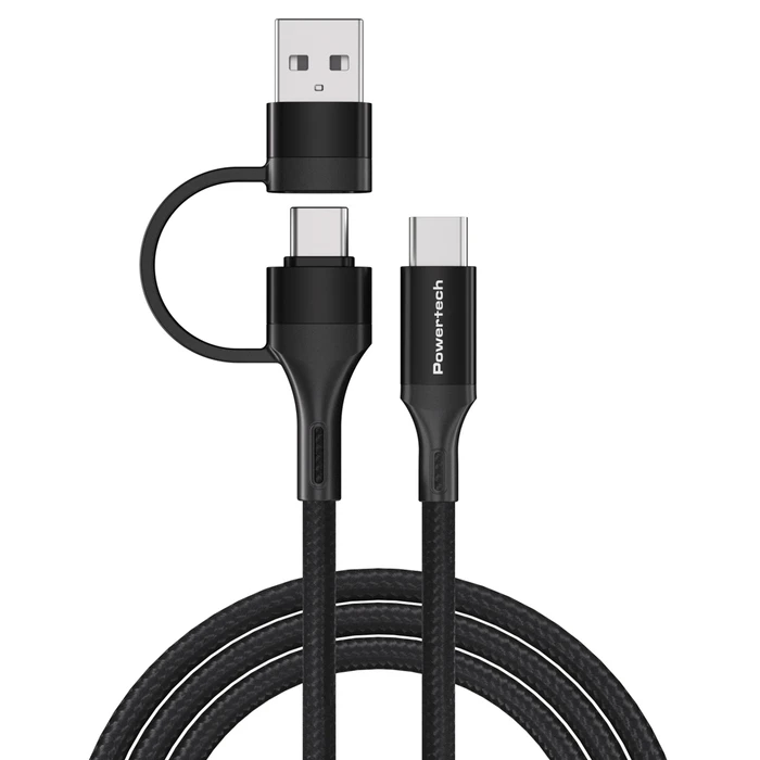 Καλώδιο USB-C Powertech Ptr-0158, Pd 60W, Copper, 1.5M, Μαύρο