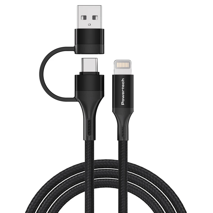 Καλώδιο USB-C Powertech & Σε Lightning Ptr-0159, Pd 27W, Copper, 1.5M, Μαύρο