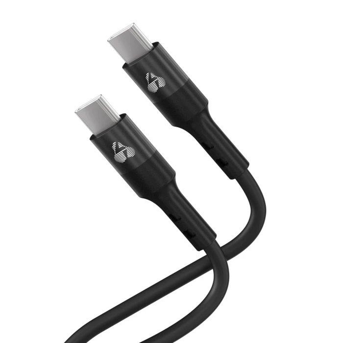 Καλώδιο USB Powertech USB-C Ptr-0163, Σιλικόνης, 60W, 480Mbps, 1M, Μαύρο
