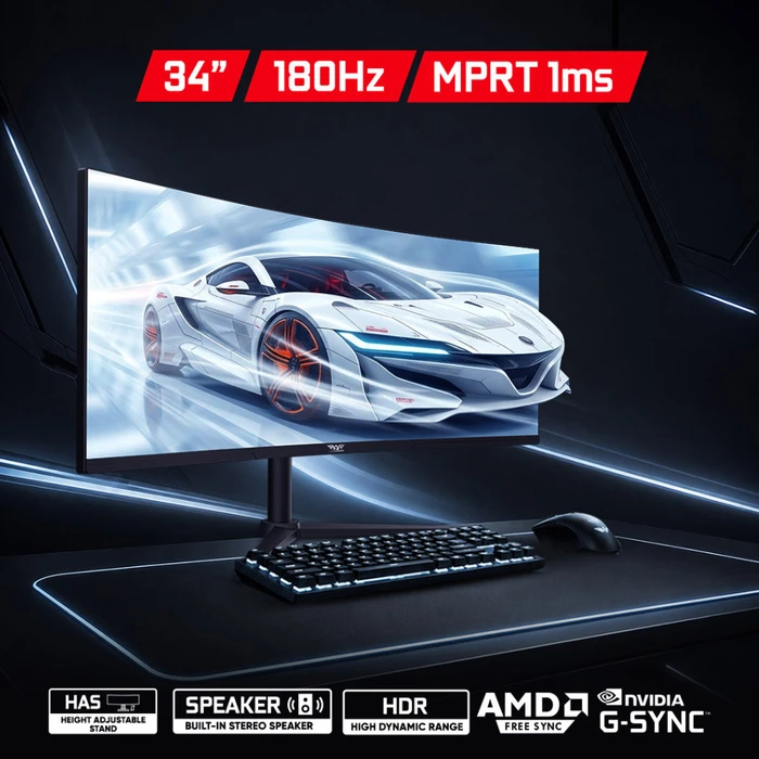 Armaggeddon PXP 34 Pro C 34" Καμπύλη Ultrawide VA HDR Gaming Οθόνη 180Hz 1ms