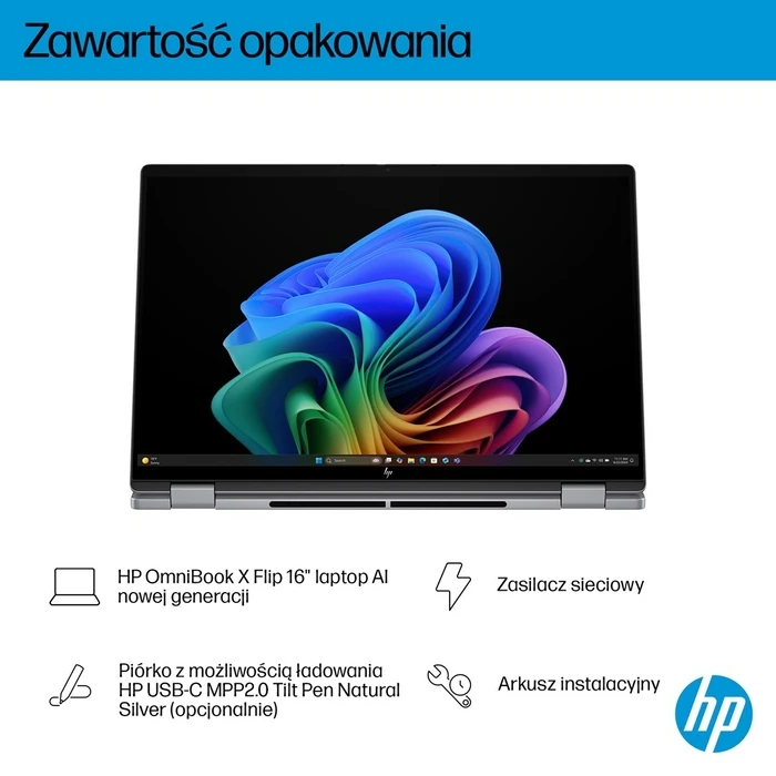 HP Laptops HP OmniBook X Flip 16 Ryzen AI 5 340 16 0 2K Touch OLED 16GB 1TB Win11 Meteor Silver 2Y