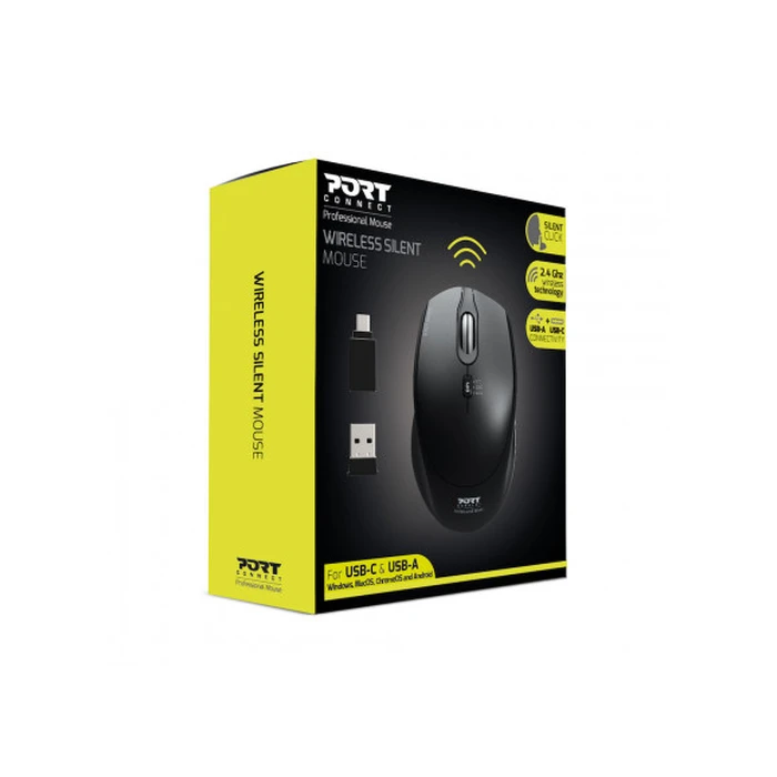 Ποντίκι Ασύρματο Port Designs 900713 Ambidextrous RF Wireless+USB Type-C 1600 DPI
