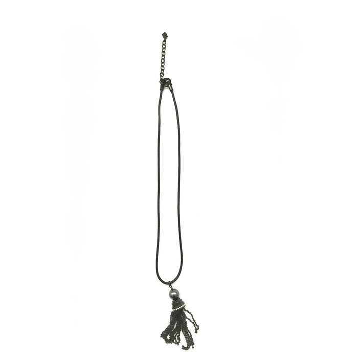 Γυναικείο Κολιέ Misaki Qcrpodissey (40cm) Δερμάτινο Black