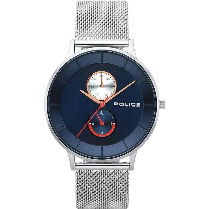 Ανδρικό Ρολόι Police R1453293002 (42mm) Μεταλλικό Μπρασελέ Ασημί