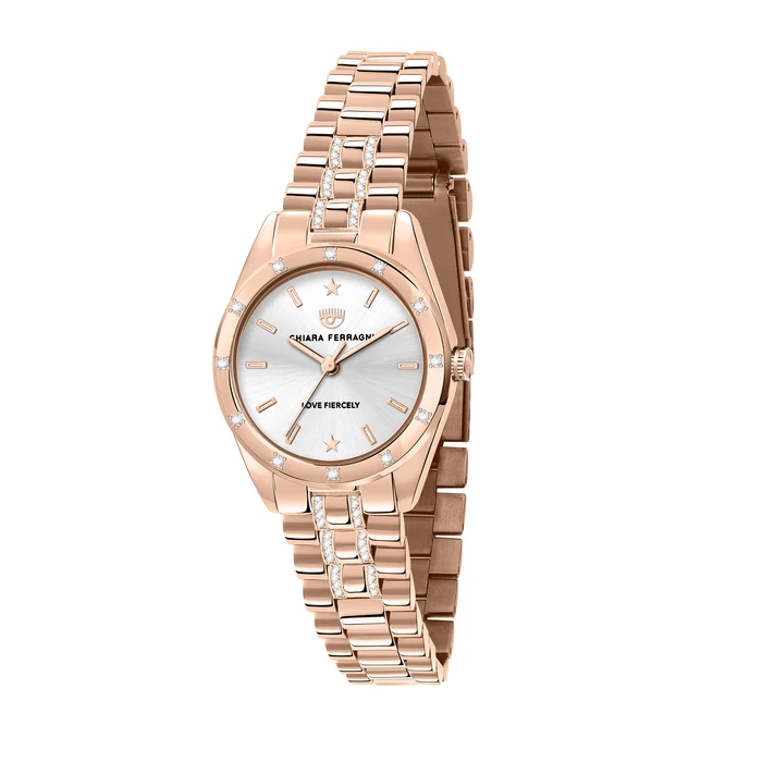 Γυναικείο Ρολόι Chiara Ferragni R1953100516 (28mm) Μεταλλικό Μπρασελέ Ροζ