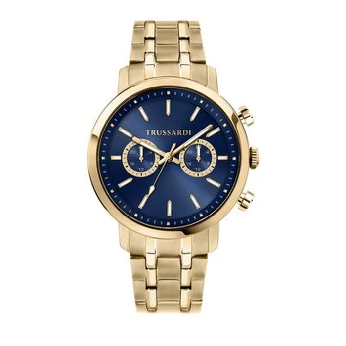 Ανδρικό Ρολόι Trussardi R2453147002 (43mm) Μεταλλικό Μπρασελέ Χρυσό