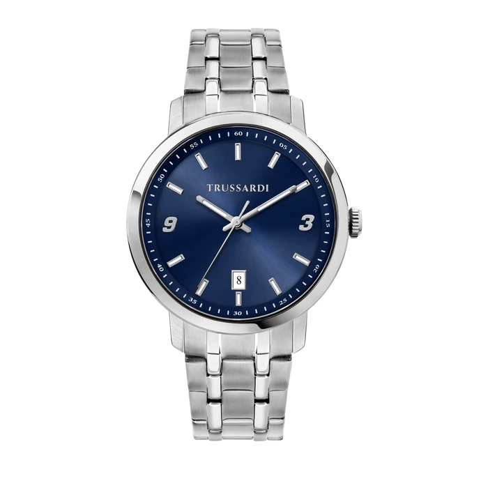 Trussardi T-Couple Men's Quartz Watch 41mm Silver Stainless Steel Bracelet R2453147010