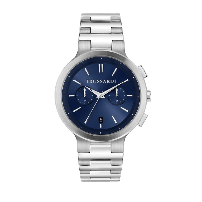 Ανδρικό Ρολόι Trussardi R2453164004 (43mm) Μεταλλικό Μπρασελέ Ασημί