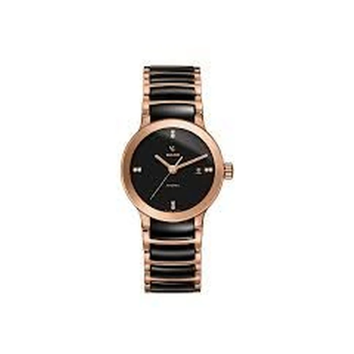 Γυναικείο Ρολόι Rado R30183712 (28mm) Μεταλλικό Μπρασελέ Μαύρο