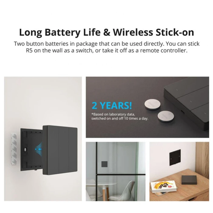 Sonoff Smart Διακόπτης R5w Με 6x Πλήκτρα, Wi-Fi, Λευκός