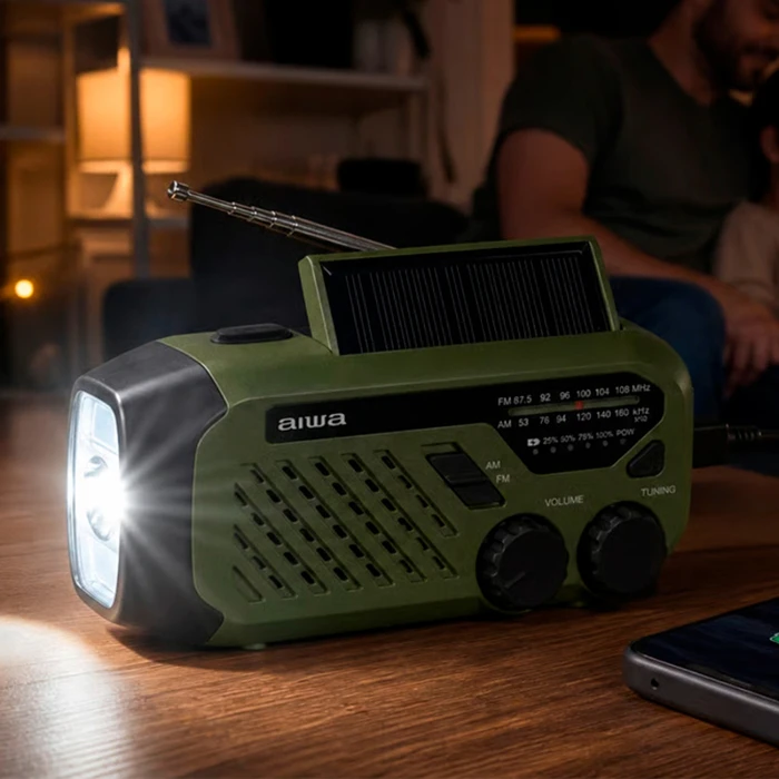 AIWA R-99EM Φορητό Ηλιακό Ραδιόφωνο με USB - Πράσινο