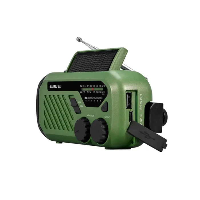 AIWA R-99EM Φορητό Ηλιακό Ραδιόφωνο με USB - Πράσινο