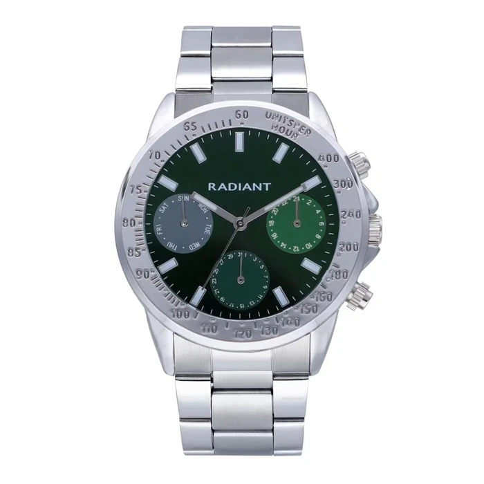 Radiant Men's Analog Quartz Watch 45mm Stainless Steel Bracelet Green Dial RA604703