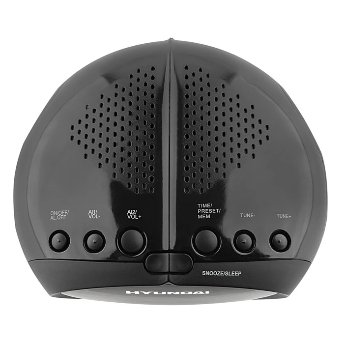 Επιτραπέζιο Ρολόι Hyundai & Ραδιόφωνο RAC213B με ξυπνητήρι, Μαύρο