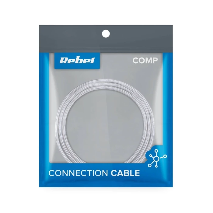 Rebel USB A (male) to USB Type-C (male) cable 1 m — White (RB-6001-100-W)