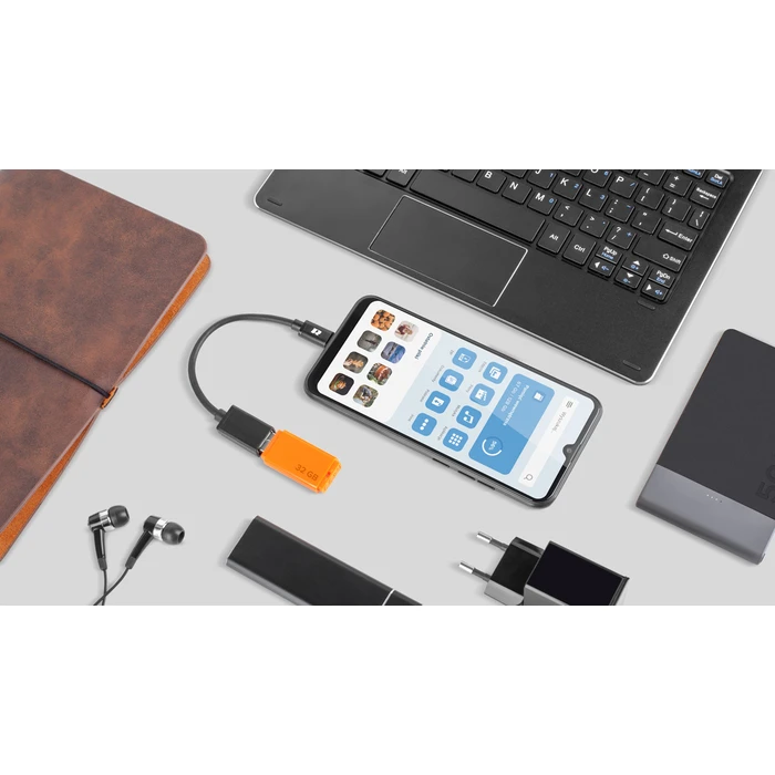 Αντάπτορας USB Rebel 3.0 - USB type-C OTG F/M 15cm μαύρος