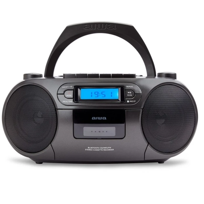 Aiwa Portable Radio-CD/MP3/USB/Cassette Player with Bluetooth RC-250/BK