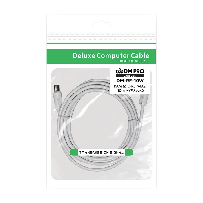 TV antenna cable 10m M/F DM PRO white (DM-RF-10W)