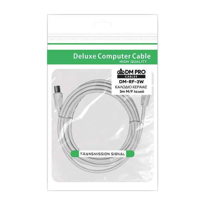 TV Antenna Cable 3m M/F DM PRO White