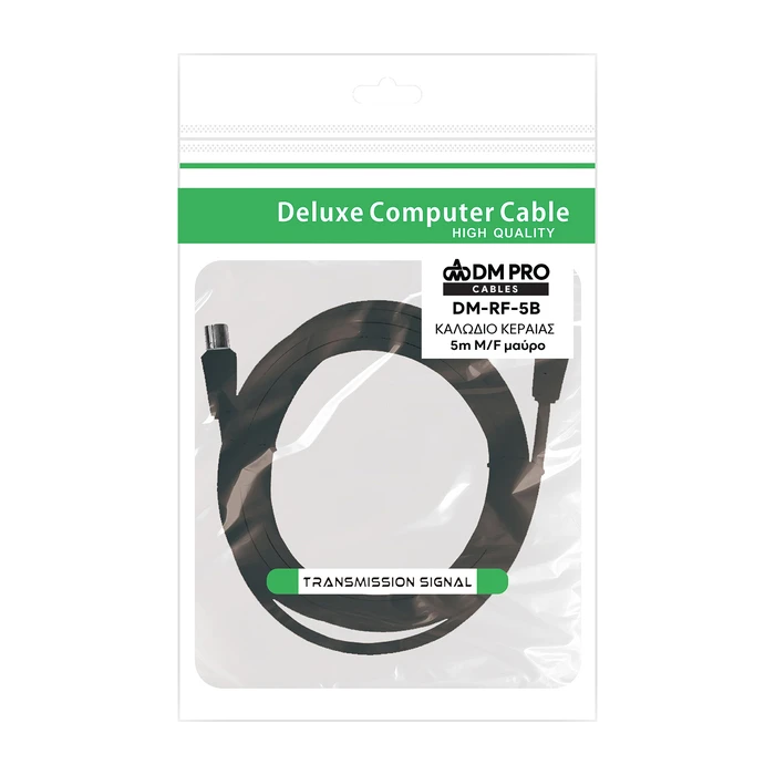TV antenna coaxial cable 5m M/F DM PRO black