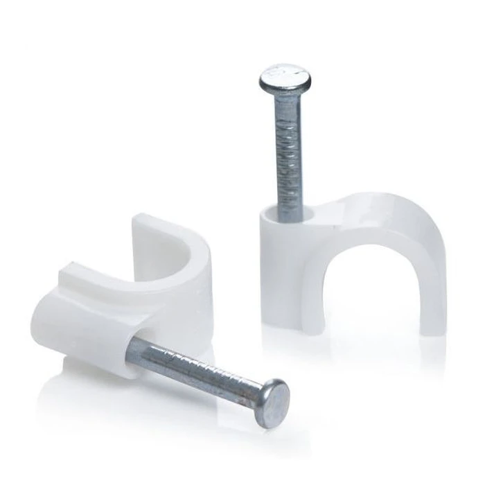 Ρόκα Καλωδίων Powertech Round, 9mm, λευκή, 100τμχ