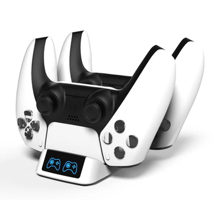 Βάση Φόρτισης Gamepad Roar RR-0019 για 2x PS5 DualSense, λευκή