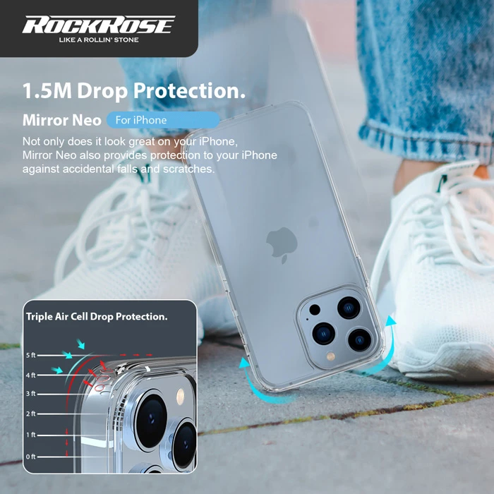 Θήκη Κινητού Rockrose & Tempered Glass 2.5D Premium για iPhone 14 Plus, διάφανο