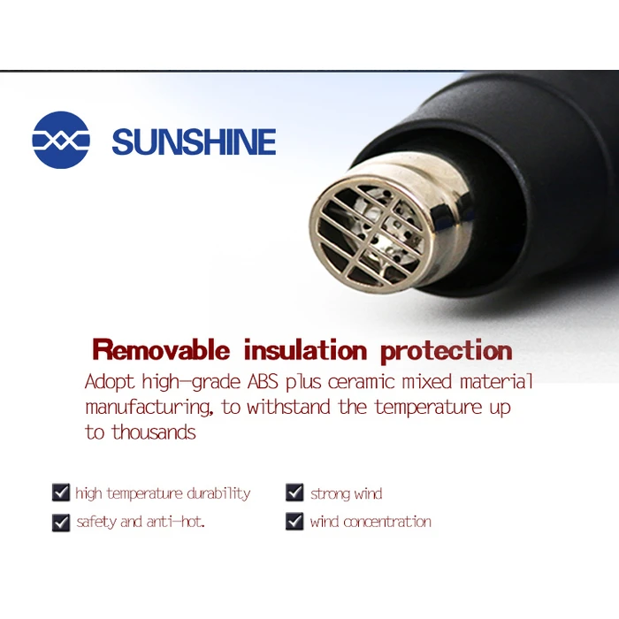 Πιστόλι Θερμού Αέρα Sunshine RS-1800D, 2 ταχύτητες, LCD, 1800W, μαύρο