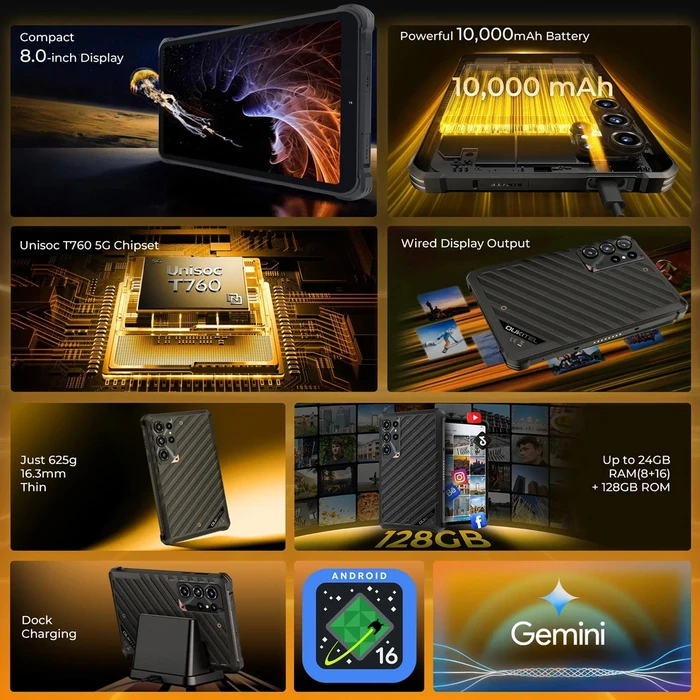OUKITEL RT11 5G 8" Tablet (8GB/128GB) Black