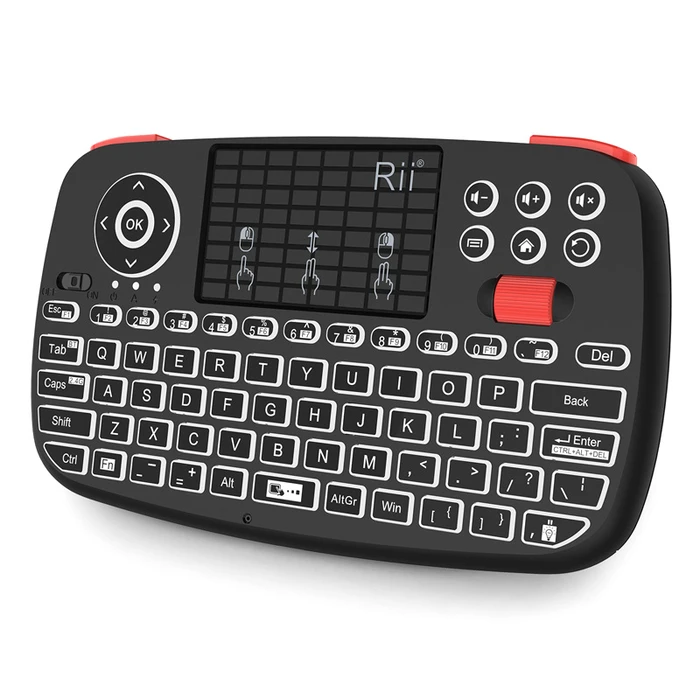 Πληκτρολόγιο Ασύρματο Riitek Mini I4, Backlit, Bluetooth & 2.4Ghz, Μαύρο