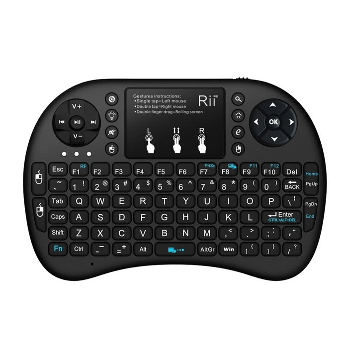 Πληκτρολόγιο Ασύρματο Riitek mini i8+ με touchpad, 2.4GHz, μαύρο
