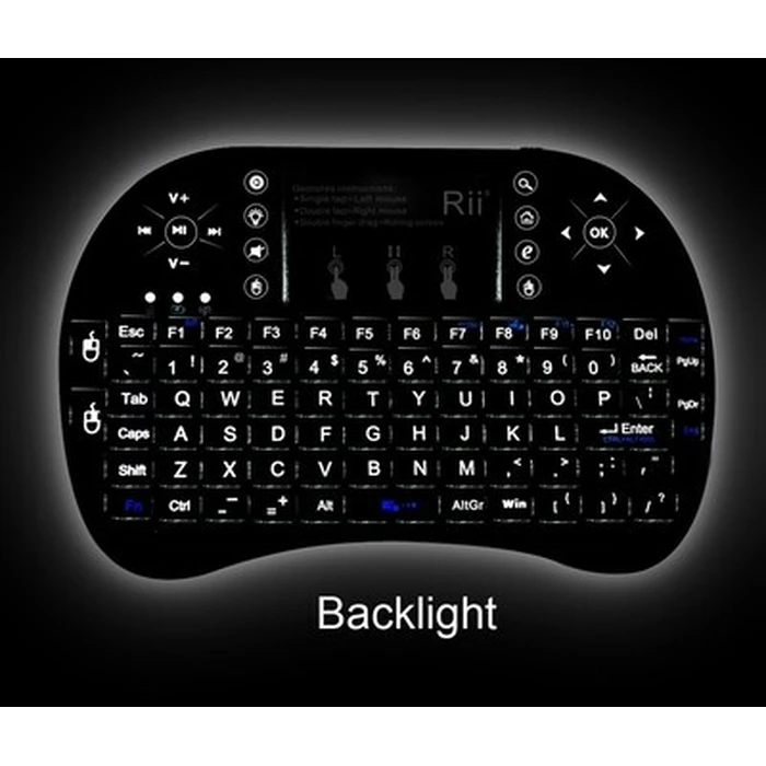 Πληκτρολόγιο Ασύρματο Riitek mini i8+ με touchpad, 2.4GHz, μαύρο