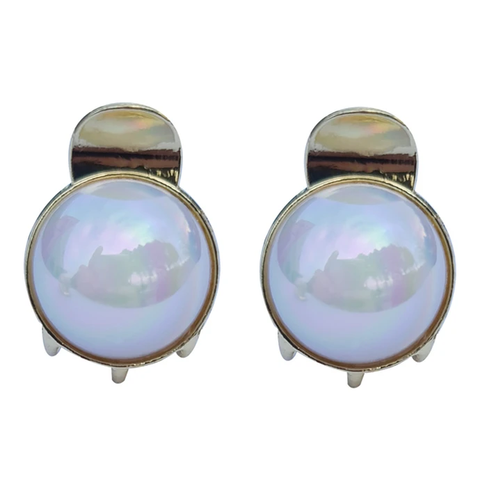 Κλιπ Μαλλιών Roxxani Rxn-0009 με Στρογγυλή Οπάλ Πέτρα, Χρυσό, 2Τμχ