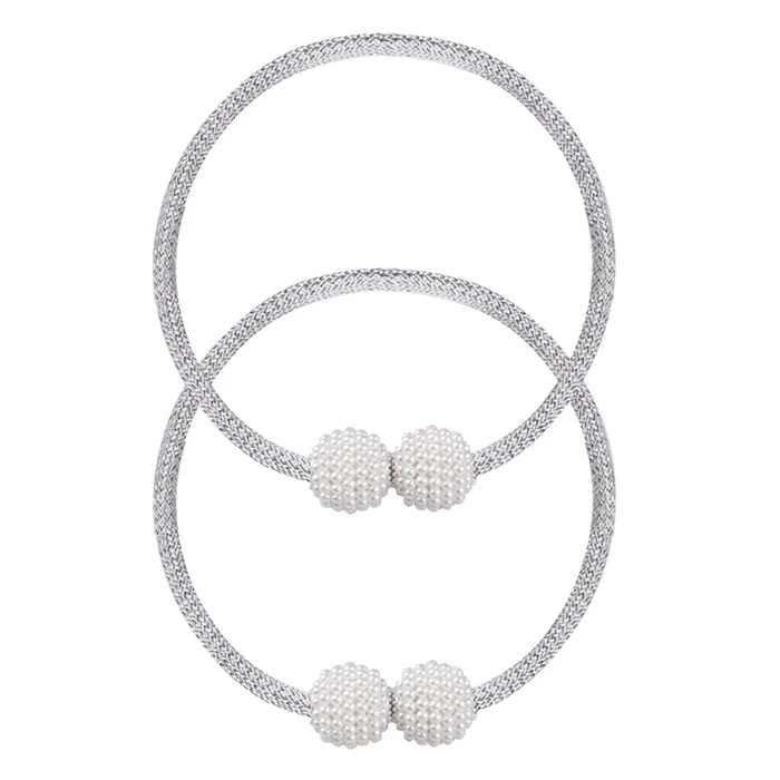 Αμπράζ Roxxani Δέστρα Κουρτίνας Rxn-0024, Μαγνητική, 43Cm, Γκρι, 2Τμχ