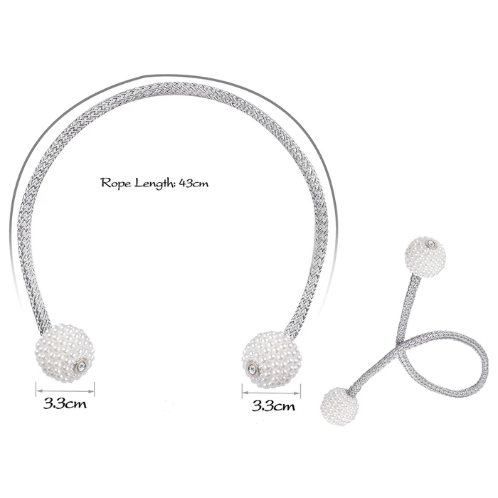 Αμπράζ Roxxani Δέστρα Κουρτίνας Rxn-0024, Μαγνητική, 43Cm, Γκρι, 2Τμχ