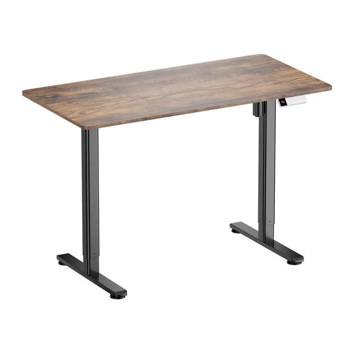 Ηλεκτρικό Γραφείο Brateck S16-22R-B με ρυθμιζόμενο ύψος, 120x60x72~120cm, Μαύρο/καφέ ξύλινο