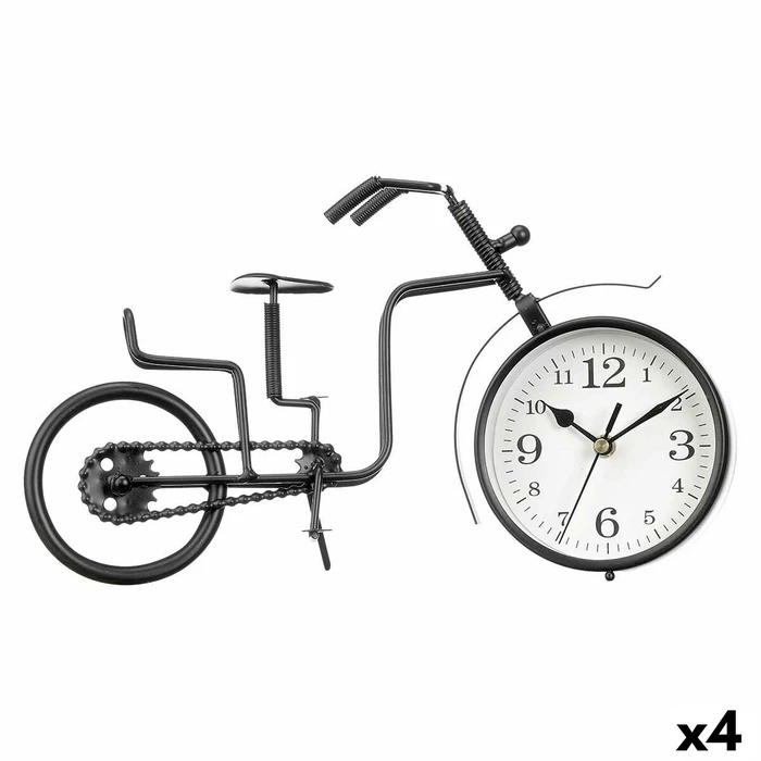 Επιτραπέζιο Ρολόι Ποδήλατο Μαύρο 33 x 21 x 4 cm (4 Μονάδες)