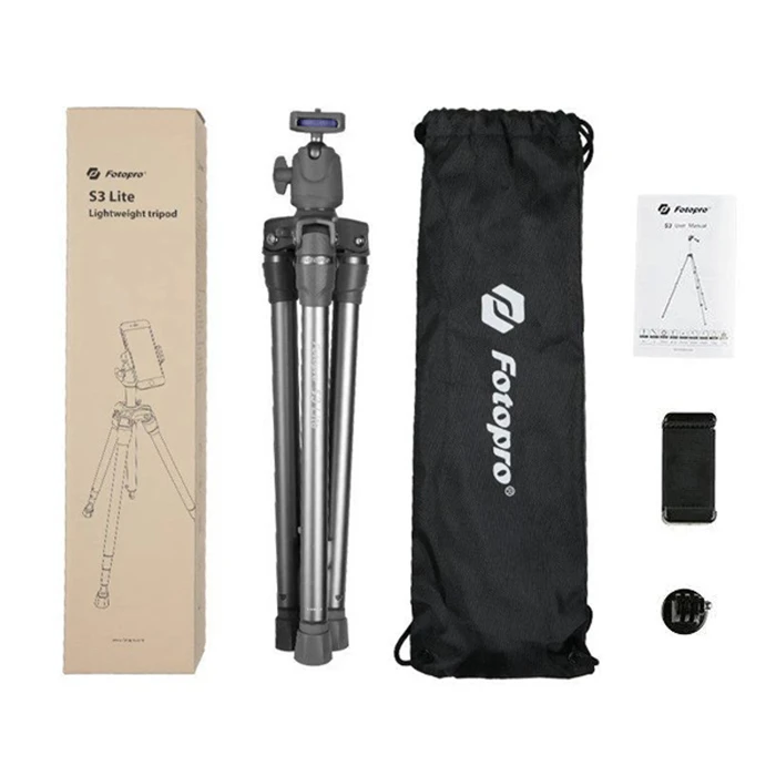Τρίποδο Φωτογράφισης Fotopro S3 Lite, Πτυσσόμενο Έως 127Cm, Έως 2.5Kg, Γκρι