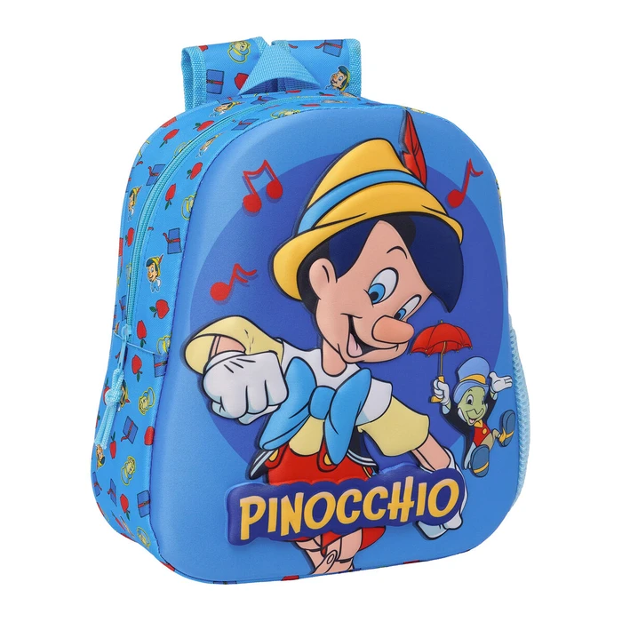 Σχολική Τσάντα 3D Cl?sicos Disney Pinochio Μπλε 27 x 33 x 10 cm