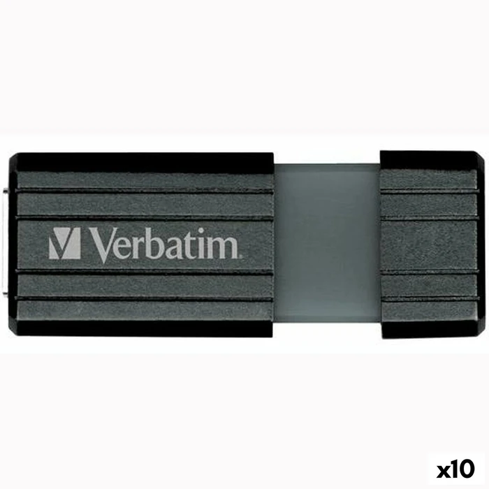 USB Flash Verbatim STORE'N'GO PINSTRIPE Μαύρο 128 GB (x10) 