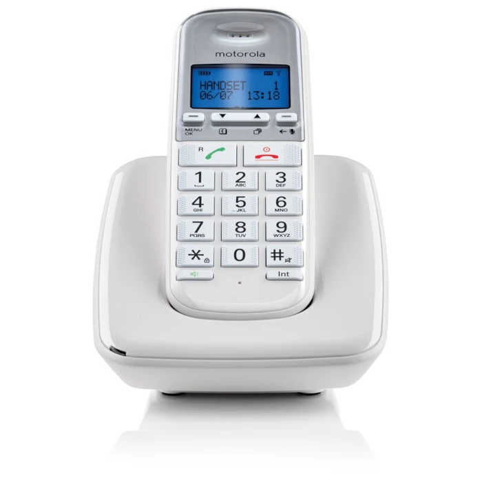 Ασύρματο Τηλέφωνο Motorola S3001 WHITE (Ελληνικό Μενού) συμβατό με ακουστικά βαρηκοΐας