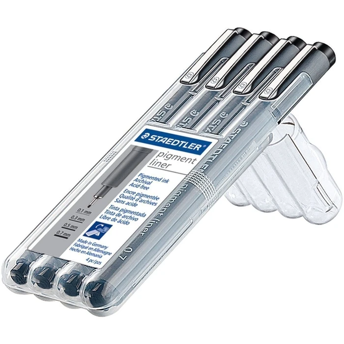 Μαρκαδόροι Staedtler pigment liner black 4ST Box