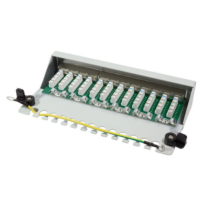 Patch Panel LogiLink Table/Wall Cat.6 STP 12 Ports, Light Gray