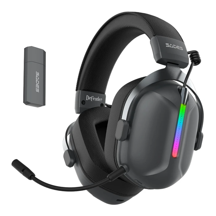 SADES gaming headset Defender ασύρματα και ενσύρματα RGB μαύρο