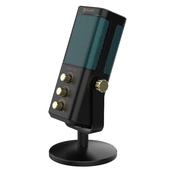 Sades Night Owl Δυναμικό Μικρόφωνο με USB Type-C Επιτραπέζιο, Gooseneck