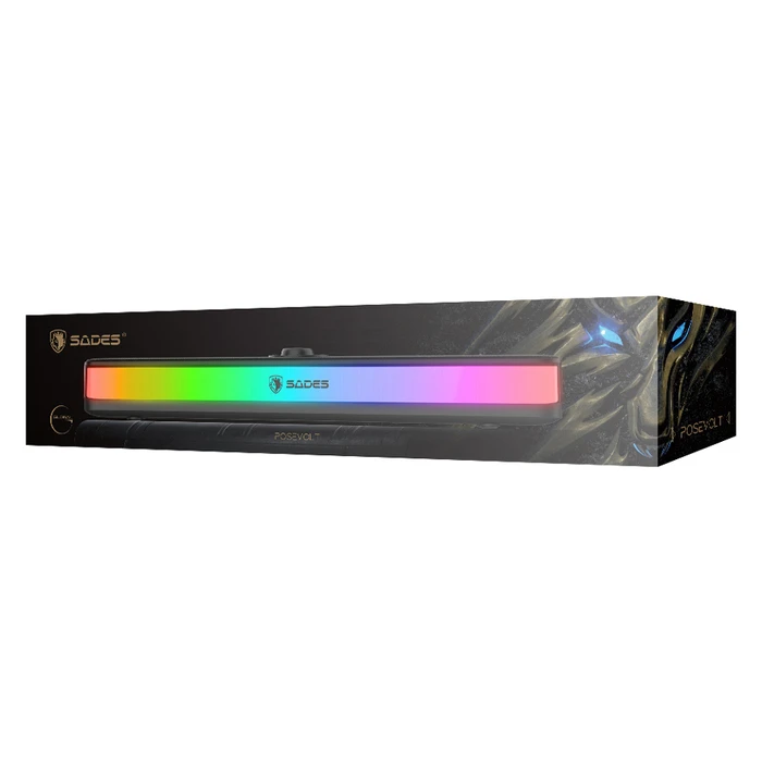 Sades Posevolt Ασύρματα Ηχεία Υπολογιστή 2.0 με RGB Φωτισμό και Bluetooth Ισχύος 10W Μαύρα