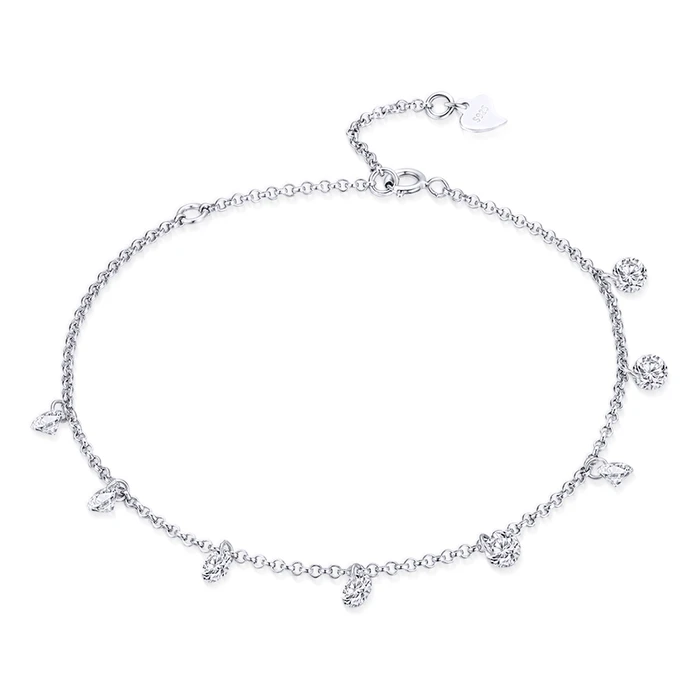 Βραχιόλι Bamoer Scb103 με Κυβική Ζιρκόνια, Ασήμι 925, Ασημί